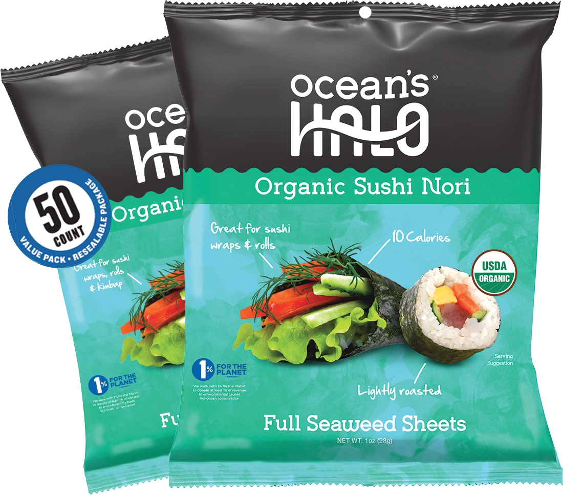 Organic sushi nori image. 50 count and regular.