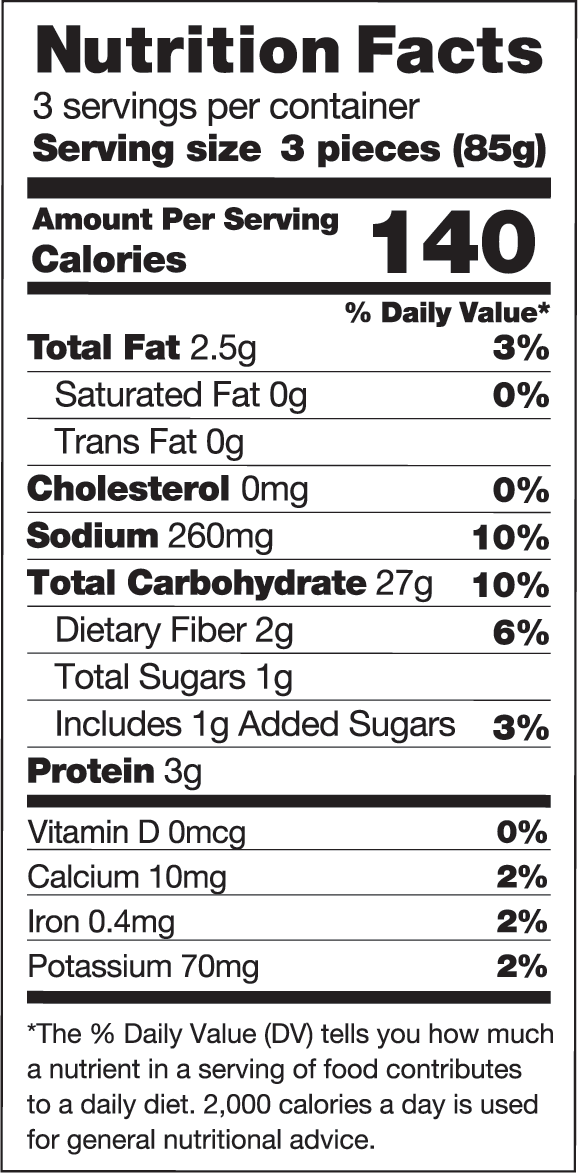Nutrition Facts 3 servings per container: further details are already provided in the Nutrition tab