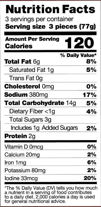 nutrition panel. see nutrition tab for details.