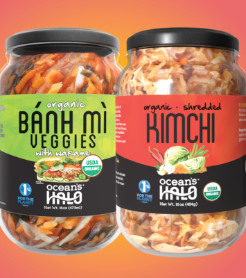 organic banh mi and kimchi condiments in jars
